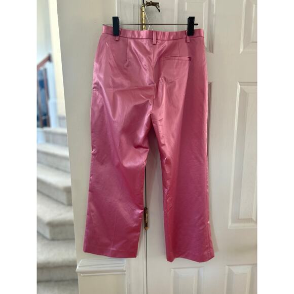 Vintage 2000 Y2K Gap Pink Satin Straight Leg Cropped Pants - Picture 3 of 5